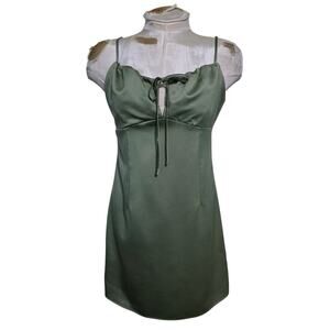 Forever 21 Women’s Olive Green‎ Spaghetti Strap Mini Dress Size Large Cocktail